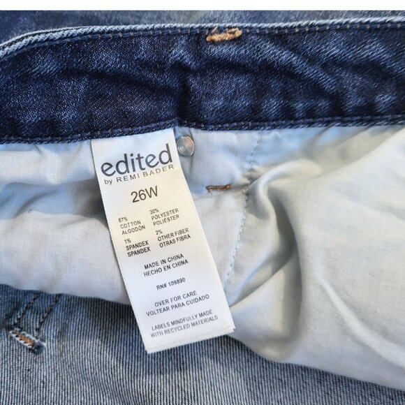 EDITED By Remi Bader Long Side Split Denim Blue Jean Skirt - NWOT Women's 26 W - Picture 4 of 5
